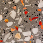 La maison de nous, aménagement intérieur, terrazzo, gravier de marbre, plan de travail cuisine, plateau de table, sol, béton décoratif