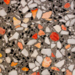 aménagement intérieur, terrazzo, gravier de marbre, plan de travail cuisine, plateau de table, sol, béton décoratif