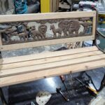 banc bois métal, fer forgé, la maison de nous